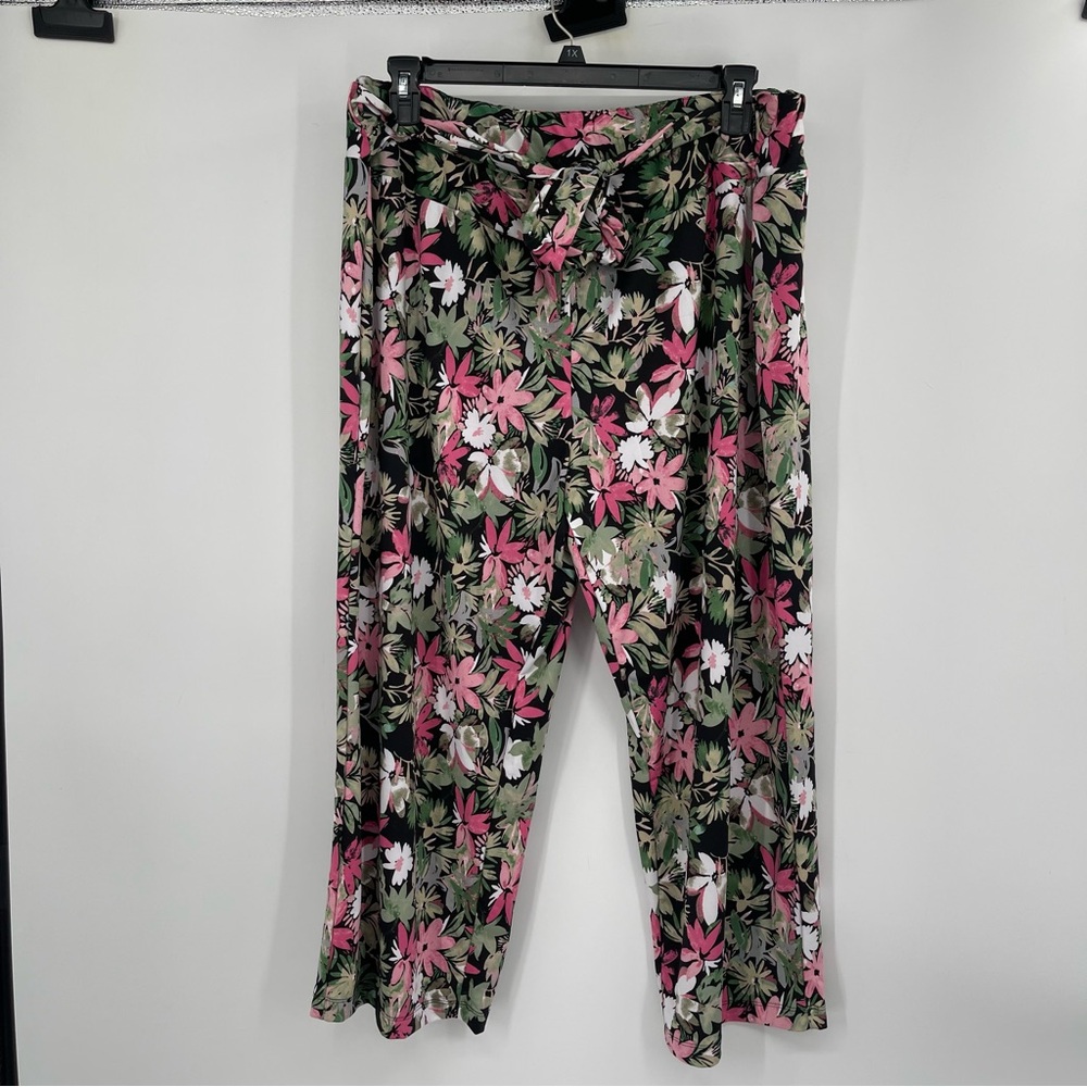 Robert Louis Floral Wide Leg Cropped Pants